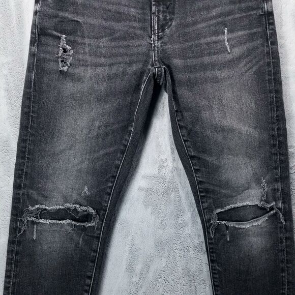 American eagle Jeans Skinny Mens 28×28 Black Athletic - Picture 2 of 12